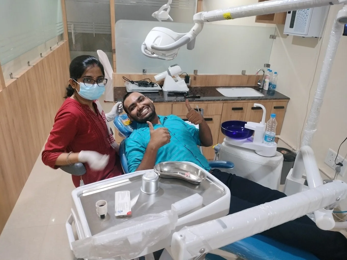 Happy patient with Dr. Shilpa Rai after treatment